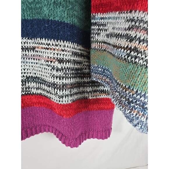 Knox Rose Target Pink Green Red Multi Striped Turtleneck Sweater Size XXL Warm - Picture 4 of 11